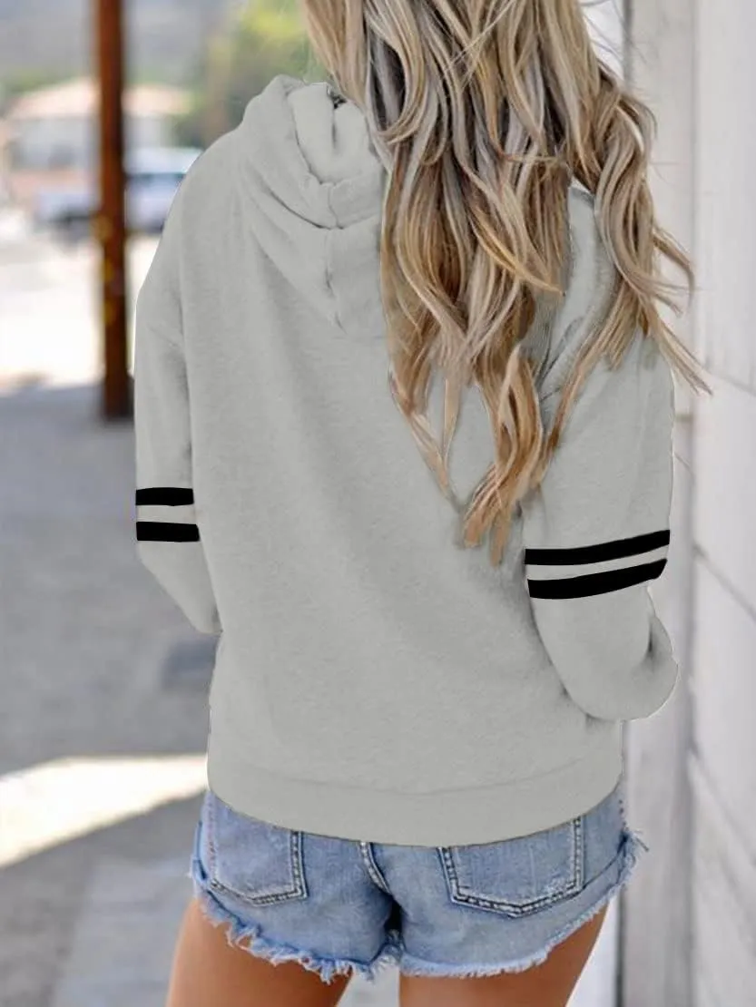 Womens Soccer Mom Hoodie - Long Sleeve Soccer Printed Casual Loose Sweatshirt
