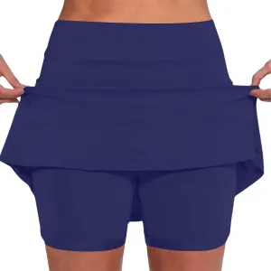 Womens Summer Skorts with Pockets Tummy Control Plus Size Skorts for Women High Waist Athletic Sports Skirt Casual Short