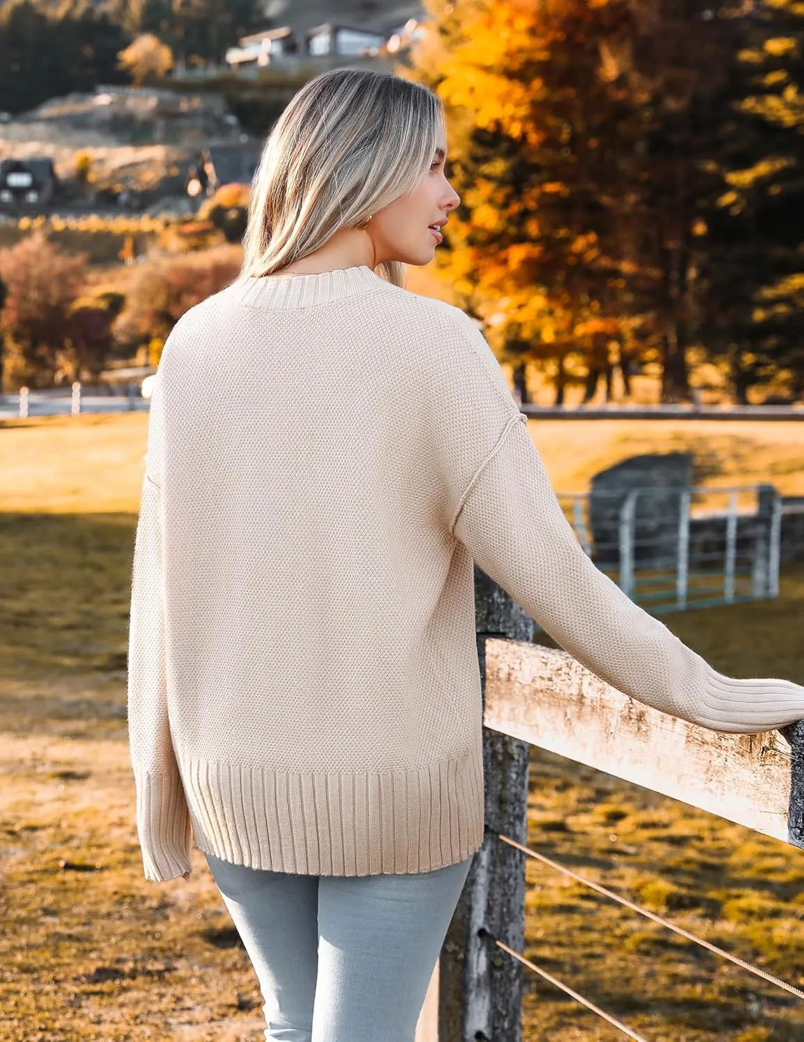 Zeagoo Women's Cardigan 2024 Fall Winter Open Front Oversized Button V Neck Loose Soft Knit Sweater